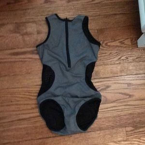 gray leotard